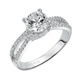Artcarved Bridal Semi-Mounted with Side Stones Contemporary Engagement Ring Melanie 14K White Gold - 31-V344FRW-E.01 photo