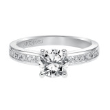 Artcarved Bridal Mounted with CZ Center Classic Engagement Ring Portia 14K White Gold - 31-V413ERW-E.00 photo 2