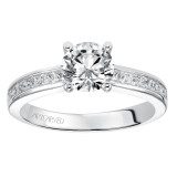 Artcarved Bridal Mounted with CZ Center Classic Engagement Ring Portia 14K White Gold - 31-V413ERW-E.00 photo 4