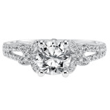 Artcarved Bridal Mounted with CZ Center Vintage Engagement Ring Brielle 14K White Gold - 31-V308ERW-E.00 photo 2