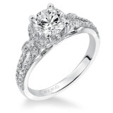 Artcarved Bridal Mounted with CZ Center Vintage Engagement Ring Brielle 14K White Gold - 31-V308ERW-E.00 photo