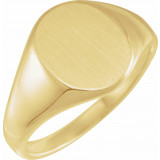 14K Yellow 14.6x12.1 mm Oval Signet Ring - 946337886P photo