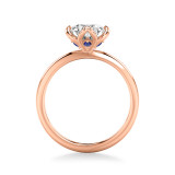 Artcarved Bridal Mounted with CZ Center Contemporary Engagement Ring 18K Rose Gold & Blue Sapphire - 31-V1035SGRR-E.02 photo 3