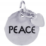 Sterling Silver Peace Tag W/Heart Charm photo