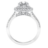 Artcarved Bridal Mounted with CZ Center Classic Halo Engagement Ring Dorothy 14K White Gold - 31-V610FUW-E.00 photo 3
