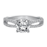 Artcarved Bridal Mounted with CZ Center Contemporary Engagement Ring Melanie 14K White Gold - 31-V344FRW-E.00 photo 2