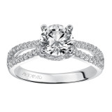 Artcarved Bridal Mounted with CZ Center Contemporary Engagement Ring Melanie 14K White Gold - 31-V344FRW-E.00 photo 4