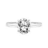 Artcarved Bridal Semi-Mounted with Side Stones Classic Diamond Engagement Ring Gigi 18K White Gold - 31-V802GVW-E.03 photo 2