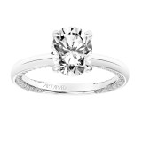 Artcarved Bridal Semi-Mounted with Side Stones Classic Diamond Engagement Ring Gigi 18K White Gold - 31-V802GVW-E.03 photo 4