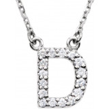 14K White Initial D 1/8 CTW Diamond 16 Necklace - 67311103P photo
