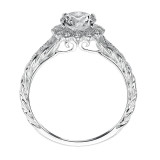 Artcarved Bridal Semi-Mounted with Side Stones Contemporary Twist Halo Engagement Ring Lila 14K White Gold - 31-V462ERW-E.01 photo 3