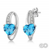 Ashi Diamonds Silver Heart Gemstone Earrings photo