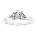 Artcarved Bridal Mounted with CZ Center Classic Solitaire Engagement Ring Kathleen 14K White Gold - 31-V740ERW-E.00 photo 4
