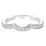 Artcarved Bridal Mounted with Side Stones Contemporary Twist Diamond Wedding Band Presley 14K White Gold - 31-V593W-L.00 photo 2