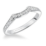 Artcarved Bridal Mounted with Side Stones Contemporary Twist Diamond Wedding Band Presley 14K White Gold - 31-V593W-L.00 photo