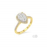 Ashi 14k Yellow Gold Pear Shape Diamond Lovebright Engagement Ring photo