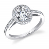0.33tw Semi-Mount Engagement Ring With 7X5 Oval Head photo