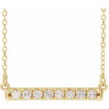 14K Yellow 1/4 CTW Diamond French-Set Bar 18 Necklace - 86969716P photo