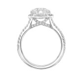 Artcarved Bridal Semi-Mounted with Side Stones Contemporary Halo Engagement Ring Lorelei 18K White Gold - 31-V850ERW-E.03 photo 3