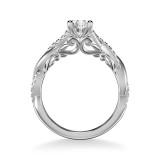Artcarved Bridal Semi-Mounted with Side Stones Contemporary Lyric Engagement Ring Tilda 18K White Gold - 31-V1012EVW-E.03 photo 3