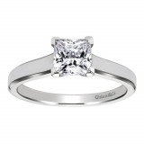 Gabriel & Co 14k White Gold Princess Cut Solitaire Engagement Ring photo