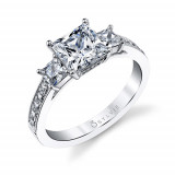 0.65tw Semi-Mount Engagement Ring With 1ct Princess Head photo