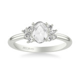 Artcarved Bridal Mounted Mined Live Center Contemporary Diamond Engagement Ring 14K White Gold - 31-V1020DVW-E.00 photo 2