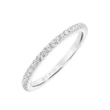 Artcarved Bridal Mounted with Side Stones Classic Diamond Wedding Band Aubrey 18K White Gold - 31-V803W-L.01 photo