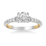 Artcarved Bridal Semi-Mounted with Side Stones Classic Lyric Engagement Ring Harley 14K White Gold Primary & 14K Yellow Gold - 31-V911ERWY-E.01 photo 2