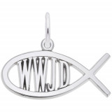 Rembrandt Sterling Silver WWJD Fish Charm photo