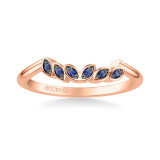 Artcarved Bridal Mounted with Side Stones Contemporary Wedding Band 18K Rose Gold & Blue Sapphire - 31-V317SR-L.01 photo 2