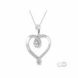 Ashi 14k White Gold Round Diamond Heart Pendant photo 2