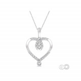 Ashi 14k White Gold Round Diamond Heart Pendant photo