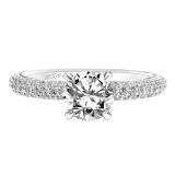 Artcarved Bridal Semi-Mounted with Side Stones Classic Pave Diamond Engagement Ring Helena 14K White Gold - 31-V749ERW-E.01 photo 2