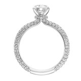 Artcarved Bridal Semi-Mounted with Side Stones Classic Pave Diamond Engagement Ring Helena 14K White Gold - 31-V749ERW-E.01 photo 3