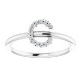 14K White .05 CTW Diamond Initial C Ring - 1238346010P photo 3