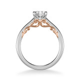 Artcarved Bridal Mounted with CZ Center Classic Lyric Engagement Ring Carly 14K White Gold Primary & 14K Rose Gold - 31-V1002ERWR-E.00 photo 3