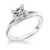 Artcarved Bridal Mounted with CZ Center Classic Halo Engagement Ring Sienna 14K White Gold - 31-V616ECW-E.00 photo