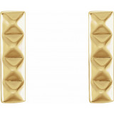 14K Yellow Pyramid Bar Earrings - 86535601P photo 2