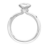 Artcarved Bridal Mounted with CZ Center Contemporary Bezel Engagement Ring Lake 18K White Gold - 31-V837ERW-E.02 photo 3