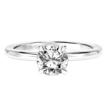 Artcarved Bridal Semi-Mounted with Side Stones Classic Solitaire Engagement Ring Erin 14K White Gold - 31-V748ERW-E.01 photo 2