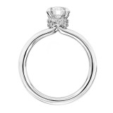 Artcarved Bridal Semi-Mounted with Side Stones Classic Solitaire Engagement Ring Erin 14K White Gold - 31-V748ERW-E.01 photo 3