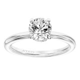 Artcarved Bridal Semi-Mounted with Side Stones Classic Solitaire Engagement Ring Erin 14K White Gold - 31-V748ERW-E.01 photo 4