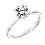Artcarved Bridal Semi-Mounted with Side Stones Classic Solitaire Engagement Ring Erin 14K White Gold - 31-V748ERW-E.01 photo