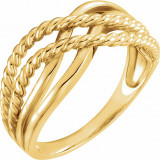 14K Yellow Crossover Rope Design Ring - 861521001P photo