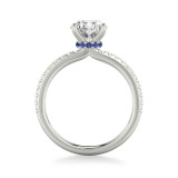 Artcarved Bridal Mounted with CZ Center Classic Engagement Ring 14K White Gold & Blue Sapphire - 31-V544SGRW-E.00 photo 3