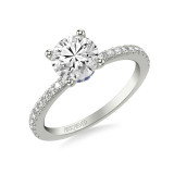 Artcarved Bridal Mounted with CZ Center Classic Engagement Ring 14K White Gold & Blue Sapphire - 31-V544SGRW-E.00 photo