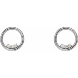 14K White 1/6 CTW Diamond Circle Earrings - 86818600P photo 2