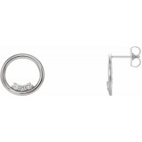 14K White 1/6 CTW Diamond Circle Earrings - 86818600P photo