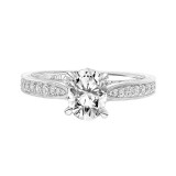 Artcarved Bridal Mounted with CZ Center Vintage Filigree Diamond Engagement Ring Vera 18K White Gold - 31-V791EVW-E.02 photo 2